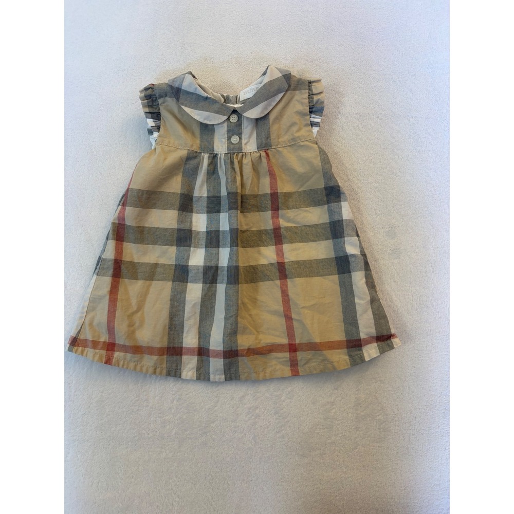 Burberry Children Baby Girl Nova Check Plaid Dress Peter Pan Collar 3M 62cm